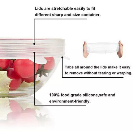 6X Stretch Reusable Silicone Bowl Wraps Food Saver Cover Seal Lids Nsta Lids Au Aimall