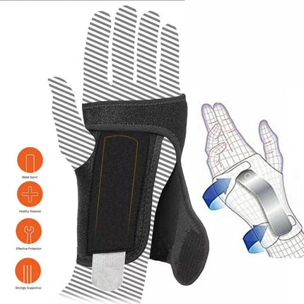 AOLIKES Steel Wrist Support Splint Carpal Tunnel Syndrome Sprain Strain Brace - Aimall