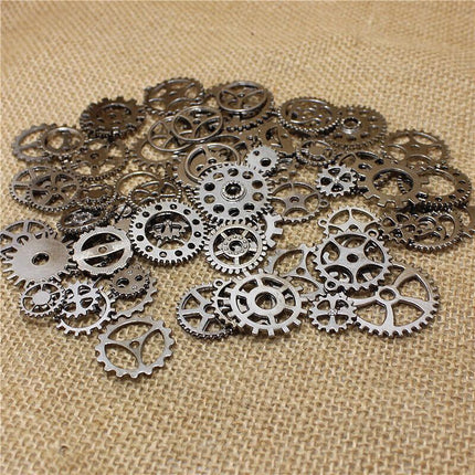 100g Assorted Gears Steampunk Cogs Gears Pendants Clock Wheels Gear Mix DIY Craf - Aimall
