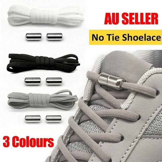 No Tie Locked Elastic Shoelace Shoe Lace Lazy Laces Sneakers Sports Kids Adults - Aimall