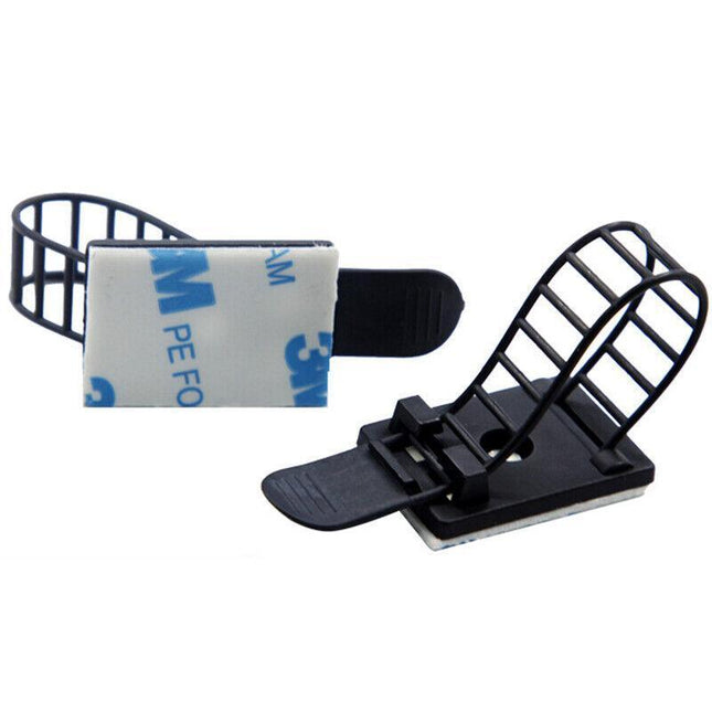 Adjustable Cable Clips Straps Adhesive Cord Management Wire Organizer Black AU - Aimall