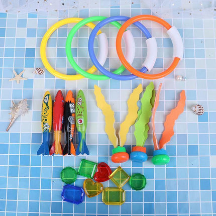 Underwater Swim Pool Diving Toys Summer Swimming Dive Toy Sets Water RIng Sticks - Aimall