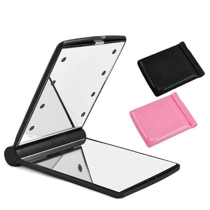 Brand New Compact Makeup Mirror Folding Portable Cosmetic Pocket LED lights AU - Aimall