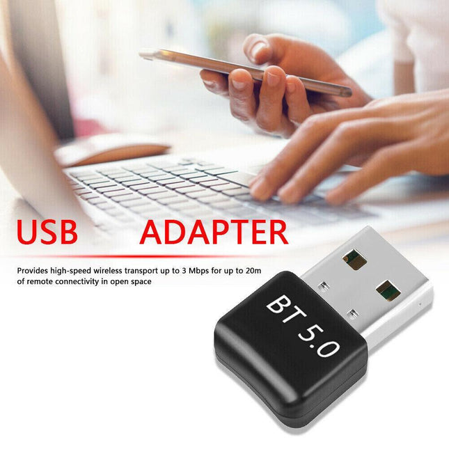Bluetooth V5.0 Wireless USB Mini Dongle Adapter For Windows Laptop PC Universal - Aimall