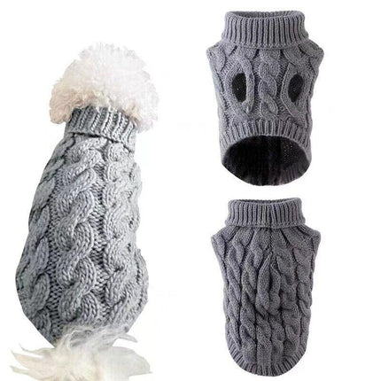 Puppy Dog Jumper Winter Warm Knitted Sweater Pet Clothes Small Dogs Coat Thermal - Aimall