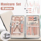 18PCS Manicure Pedicure Kit Set Stainless Steel Nail Grooming Clippers Tools - Aimall