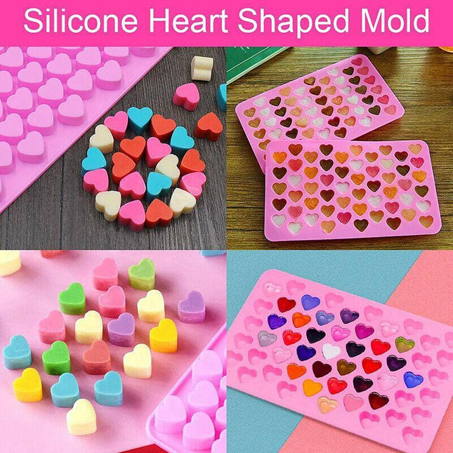 55 Love Heart Silicone Mould Chocolate Mold Candy Gummy Maker Ice Jelly Tray AU - Aimall