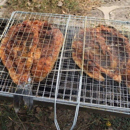 BBQ Fish Grilling Basket Grill Camping Net Meat Vegetable Cooking Kitchen Tool - Aimall