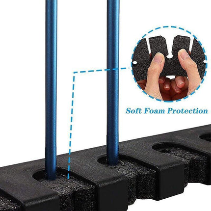 6-Rod Rack Fishing Pole Holder Tackle Wall Fishing Rod Storage Fixed Stand - Aimall