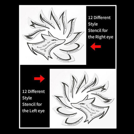 Eyeliner Eyeshadow Stencil Set Eye Makeup Fox Template Non-woven 12 Styles cards - Aimall