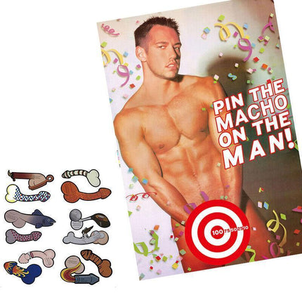 Pin The Macho On The Man Hens Night Party Game Fun Willy Bride To Be AU - Aimall