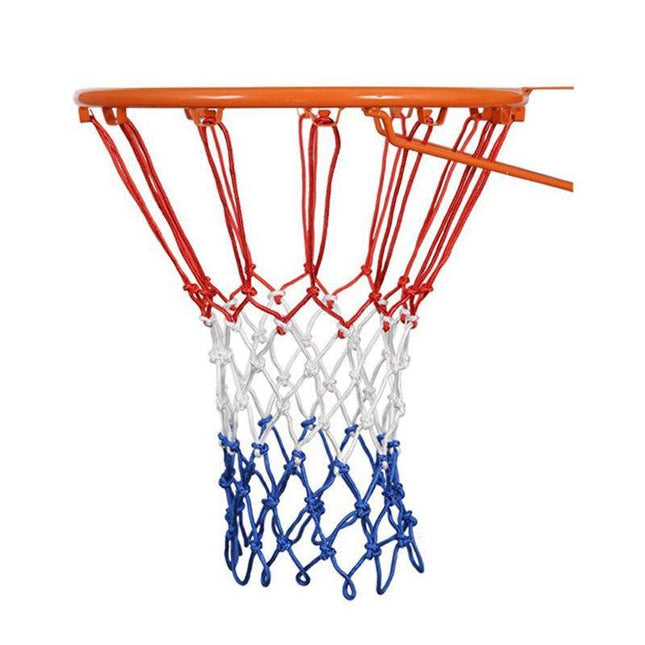 2PCS All-Weather Basketball Net Red+White+Blue Tri-Color Basketball Hoop Net AU - Aimall