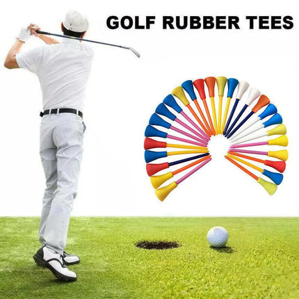 30PCS 83MM Golf Tees Multi Color Plastic With Rubber Cushion Top High Quality AU - Aimall