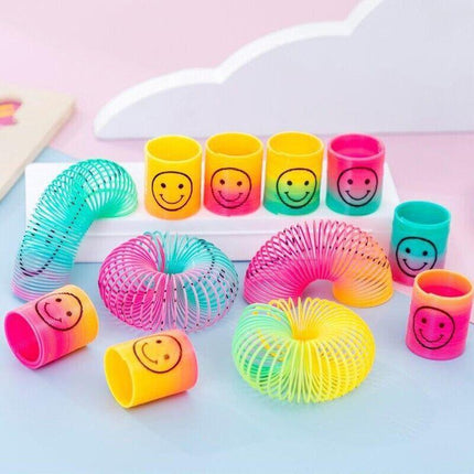 36PCS Mini Plastic Colourful Rainbow Spring Kids Toy Party Favour Bulk 2.8*3.5CM - Aimall