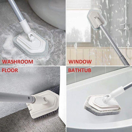 Long Handled Floor Scrubbing Brush Shower Cleaning Brush for Tubs, Tiles, Glass - Aimall