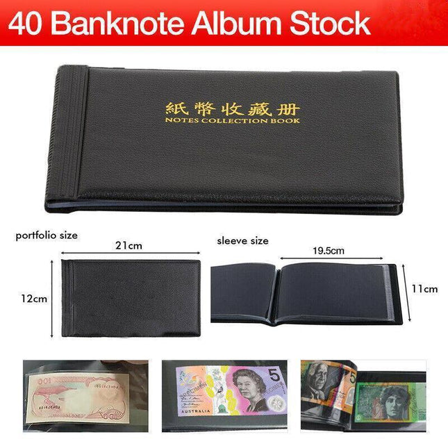 Banknote Album Stock Collection Storage Currency Holder Pocket Coin Paper Money - Aimall