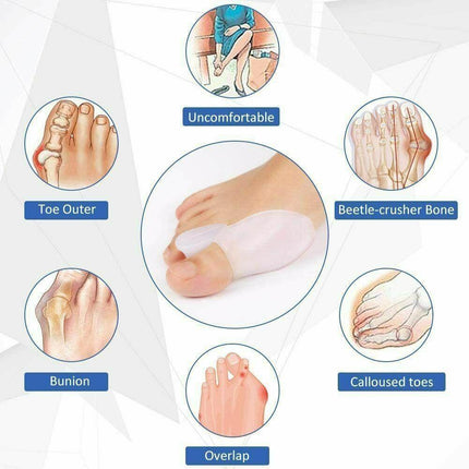 2xSilicone Gel Bunion Protector Toe Straightener Separator Alignment Pain Relief - Aimall