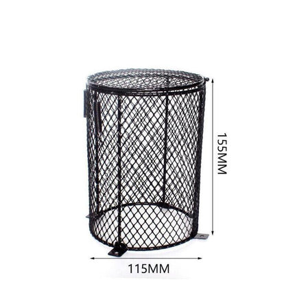 Round Reptile Heat Lamp Light Bulb Mesh Cage Protector Enclosure 11.5x15.5cm AU - Aimall