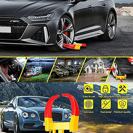 Heavy Duty Wheel Clamp Lock Vehicle Caravan Car Security Anti-theft w/ 2keys - Aimall