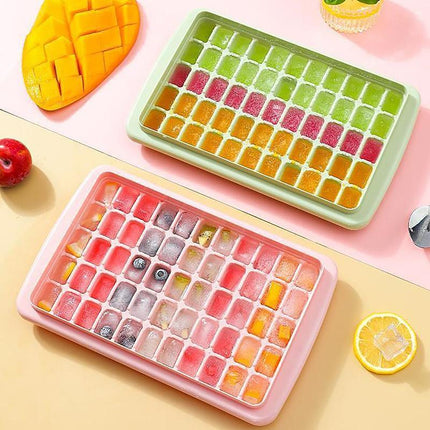 55 Grids Ice Cube Tray Mould with Lid and Storage Box Scoop Set Maker Ice Cube - Aimall