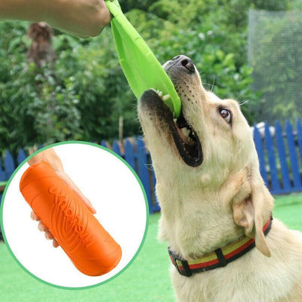 Dog Frisbee Rubber Pet Puppy Safe Exercise Fetch Outdoor Training Toy AU STOCK - Aimall