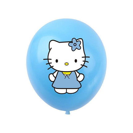 Happy Birthday Cute Hello Kitty Balloon Banner Flag Light Tinsel Curtain Party - Aimall