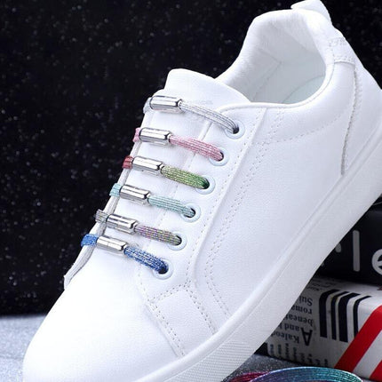 No Tie Locked Elastic Shoelace Shoe Lace Lazy Laces Sneakers Sports Adults Kids - Aimall