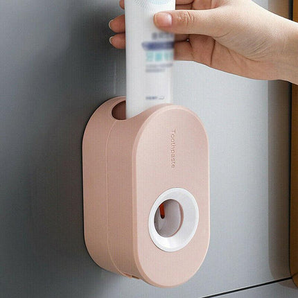 Automatic Toothpaste Dispenser Bathroom Wall-mounted Rack Toothbrush Holder AU - Aimall