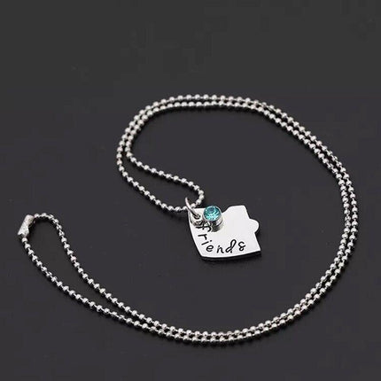 3PCS Best Friends Forever Heart Pendant Necklace Friend Jigsaw Necklace - Aimall