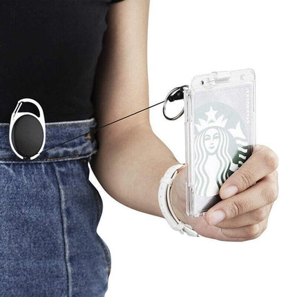 5Pcs Clear ID Card Holder Hard Plastic Vertical Double Sides Badge Business Work - Aimall