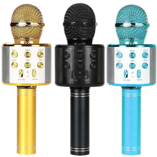 Karaoke Microphone Speaker Wireless Bluetooth Handheld Mic USB Player KTV WS858 - Aimall