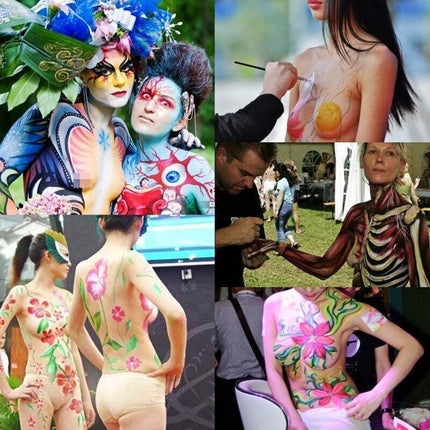 12 Colours Face Body Paint Oil Painting Art Make Up Set Halloween Party Fancy AU - Aimall