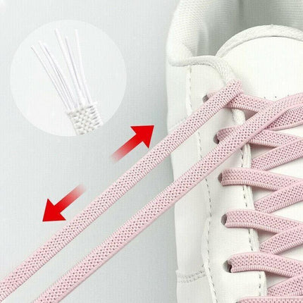 No Tie Locked Elastic Shoelace Shoe Lace Lazy Laces Sports Sneakers Kids Adults - Aimall
