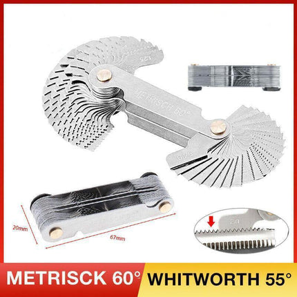52 Blades Screw Gauge Thread Pitch Gage 60° Metric 55° Whit Worth Lock Up Device - Aimall
