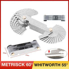 52 Blades Screw Gauge Thread Pitch Gage 60° Metric 55° Whit Worth Lock Up Device - Aimall