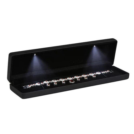 LEDLighted Jewelry Pendant Necklace Box Case Jewellery Display Gift Ring Storage - Aimall