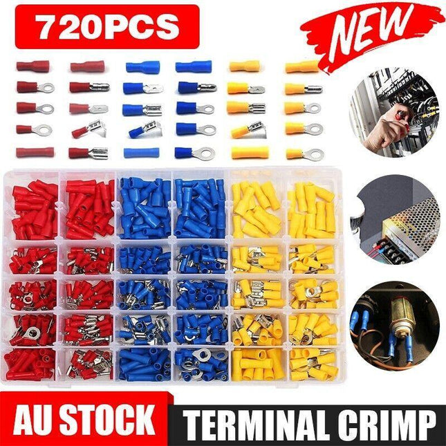 720PCS Assorted Crimp Terminals Electrical Wire Connector Spade Auto Car Kit Set - Aimall