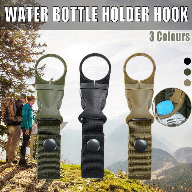 Tactical MOLLE Webbing Strap Clip Water Drink Bottle Holder Hook For Waist Belt - Aimall