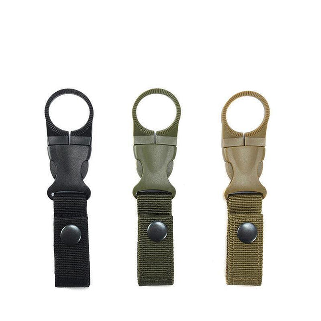 Tactical MOLLE Webbing Strap Clip Water Drink Bottle Holder Hook For Waist Belt - Aimall