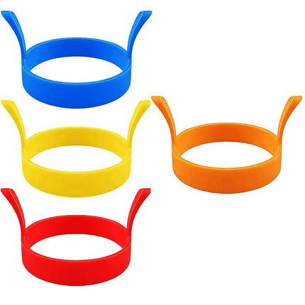 4pcs Silicone Egg Rings Non Stick Kitchen Baking Tools Pancake Handles AU Stock - Aimall