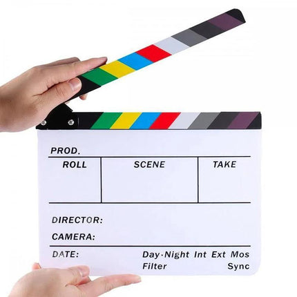 Acrylic Clapboard Dry Erase Director Film Movie Action Clapper Clap Board Slate - Aimall