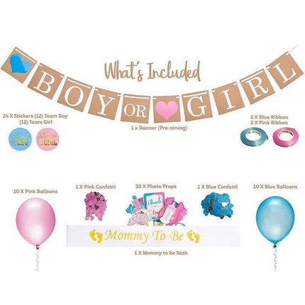 Gender Reveal Party Kit Pregnancy Baby Balloon Baby Shower Decorations Supplies - Aimall