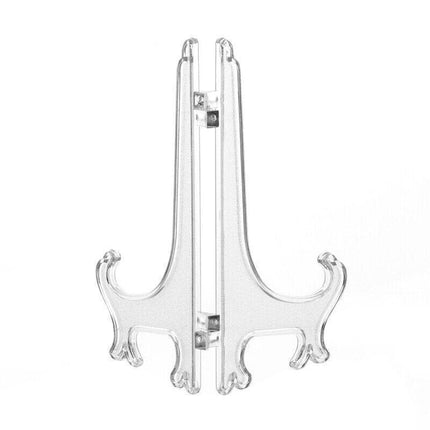 Clear Plate Display Stand Folding Picture Frame Holder Decorative Easel 3 Sizes - Aimall