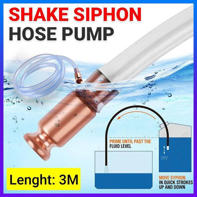 3M Self Priming Siphon Hose Water Jiggler Liquid Transfer Fuel Hose Pump Copper - Aimall