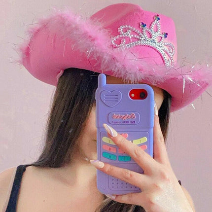 Pink Cowgirl Hat Cowboy Hat Felt Cowboy Costume Access Hat Play Dress Up Party - Aimall