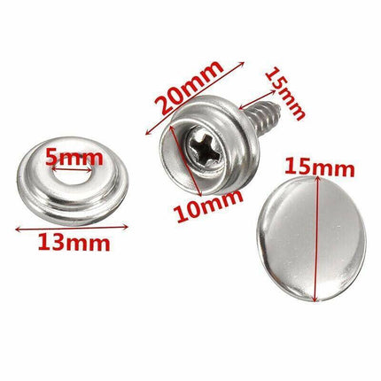 62PCS Stainless Steel Canvas to Screw Press Stud Snap Kit Boat Cover OZ Stock - Aimall