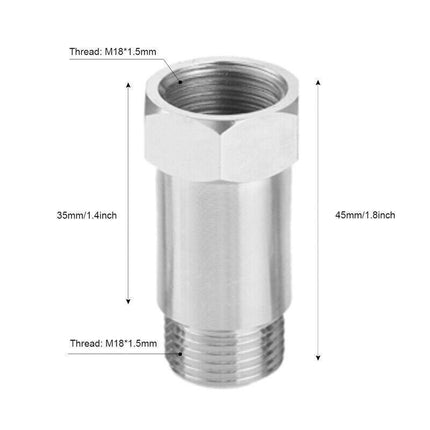 2X 45MM O2 02 OXYGEN SENSOR EXTENDER M18 x 1.5 CEL FIX EXTENSION SPACER ADAPTER - Aimall
