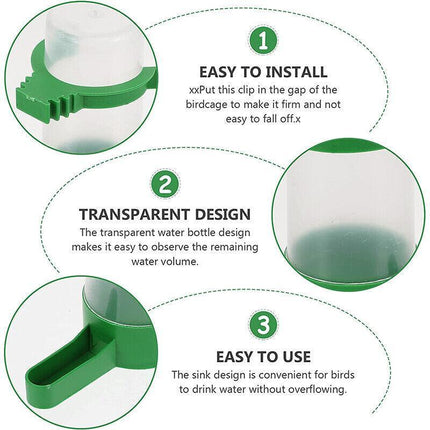 4Pcs/Set Drinker Food Feeder Water Clip For Cage Bird Parrot Cockatiel Budgie AU - Aimall