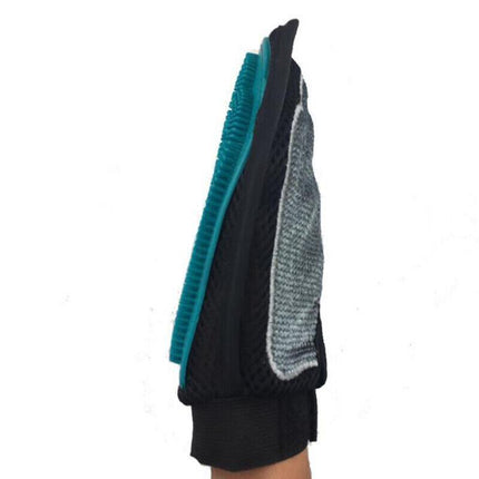 Pet Grooming Glove Luxury Dog Fur Cat Hair Remover 2-in-1 Deshedding Mitt - Aimall
