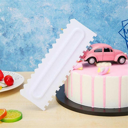 4Pcs Cake Decorating Icing Smoother Edge Frosting Scraper Comb Pastry SpatulasAU - Aimall